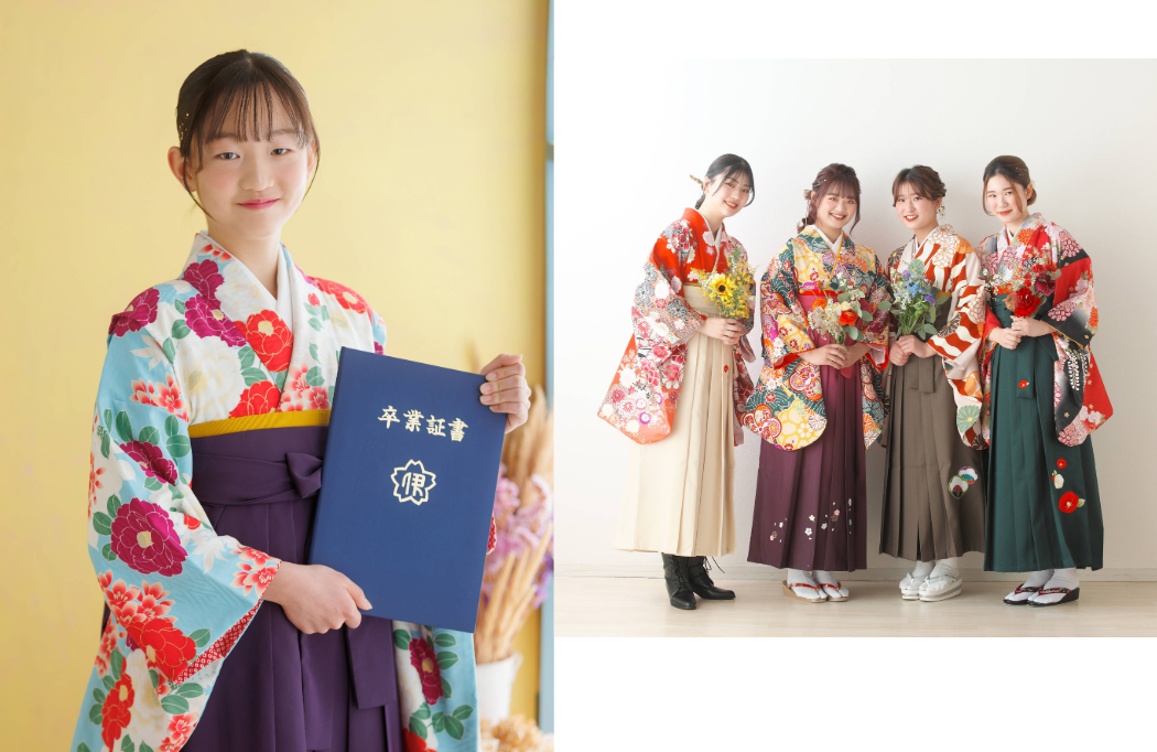 卒業袴で撮影